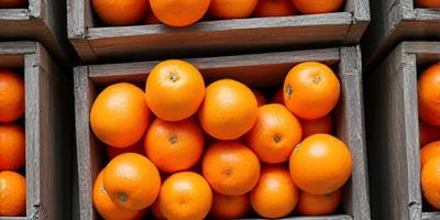 Bins of fresh oranges
