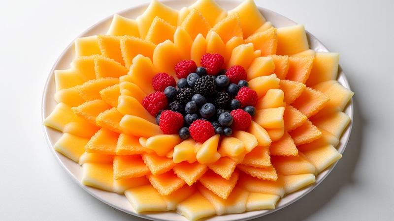 Artful berry and melon platter